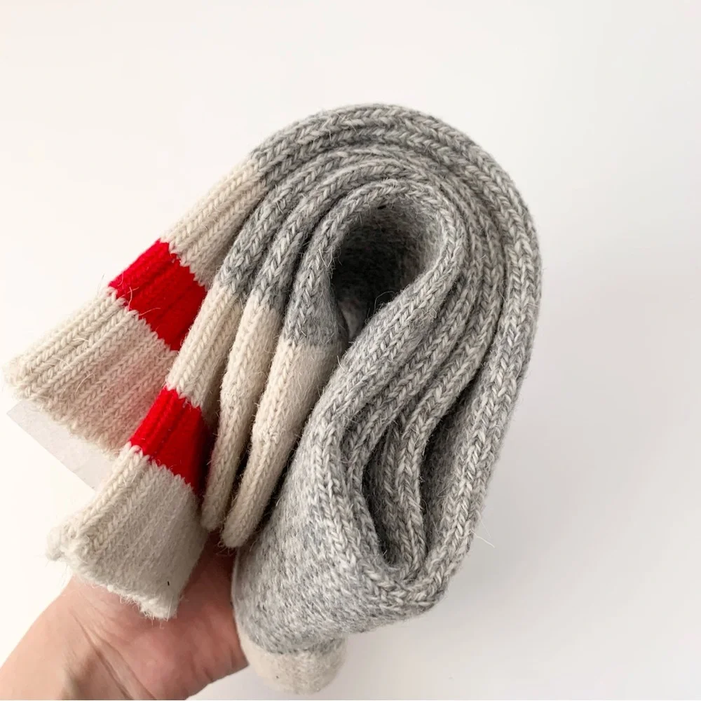 Long thick wool blend ragg boot socks (vintage sock monkey style)